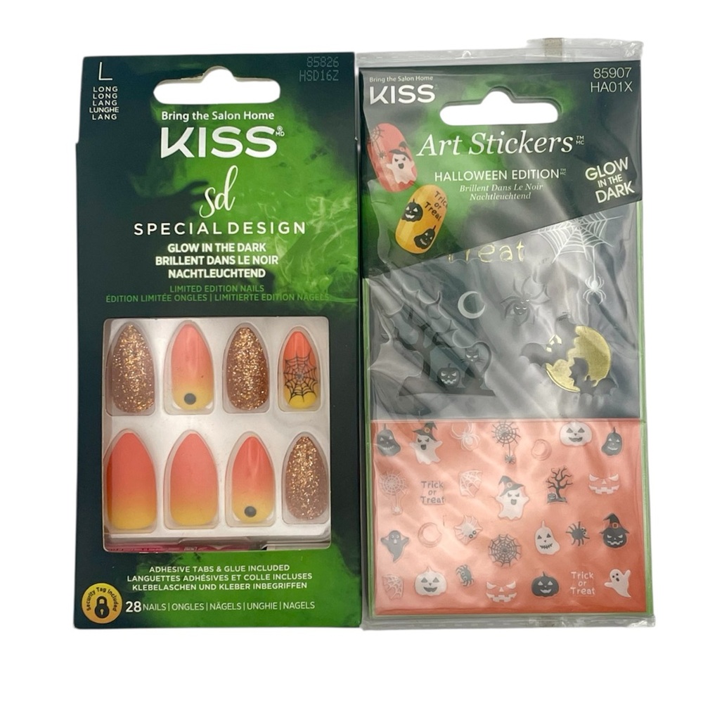 KISS Halloween Glow in The Dark Nails and Nail Art Stickers